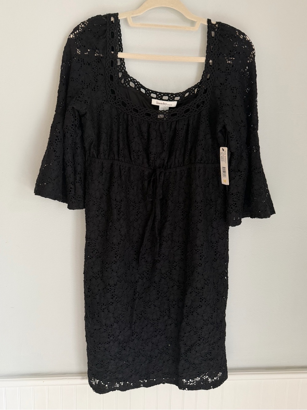 Laundry NWT Black Crochet Lace Tunic Dress
